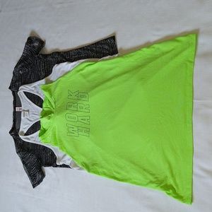 Pink Victoria's Secret Lot Of 3 Tank, Semi-Sheer N Sleepwwar Tops bundle Sz M/L